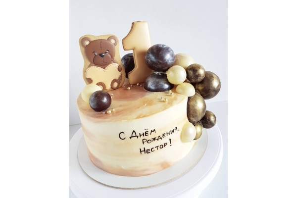 Тортик с шоколадными сферами